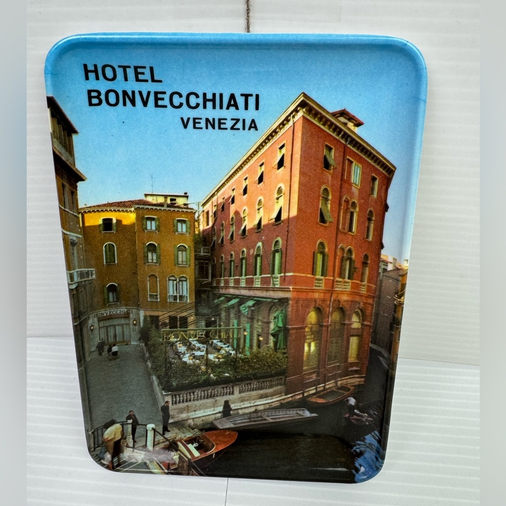 VTG Hotel Bonvecciati  Venezia Plastic Trinket Tray MEBEL Made in Italy Marked